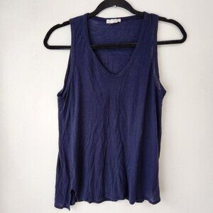 Helmut Lang Semi Sheer High Low Comfy Cozy Tank Top Women's S